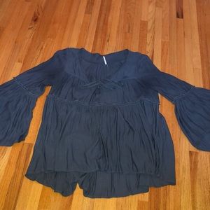 Grey Freepeople long sleeve blouse
